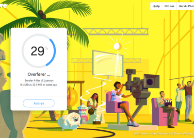 Bilde 5: Overføring av filer til WeTransfer.